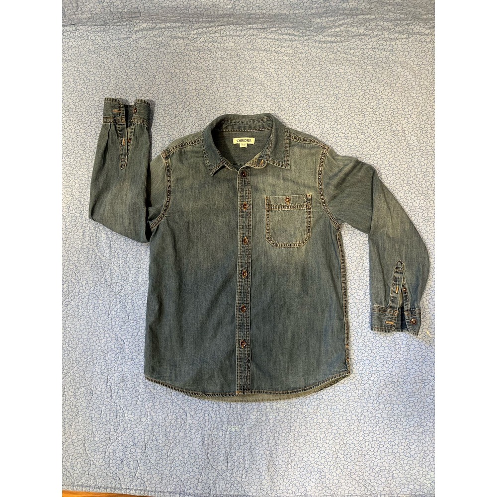 Cherokee Denim Buttondown 100% Cotton Chambray Women’s Medium